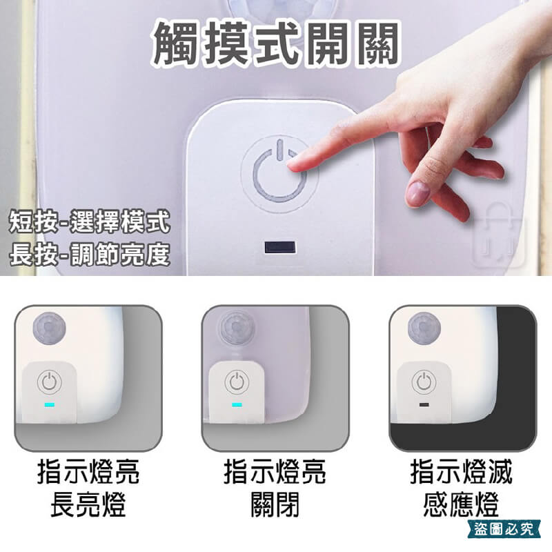 【可調光紅外線感應燈】USB雙孔供電 延時關燈 延長保固 即插即用 黃光 白光 亮度可調 旋轉插座