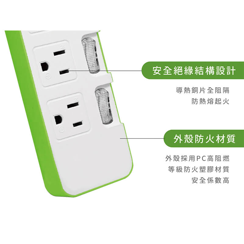 台灣製【一發連動彩色延長線】顏色隨機出貨 延長線 獨立開關 電源線 6尺 9尺
