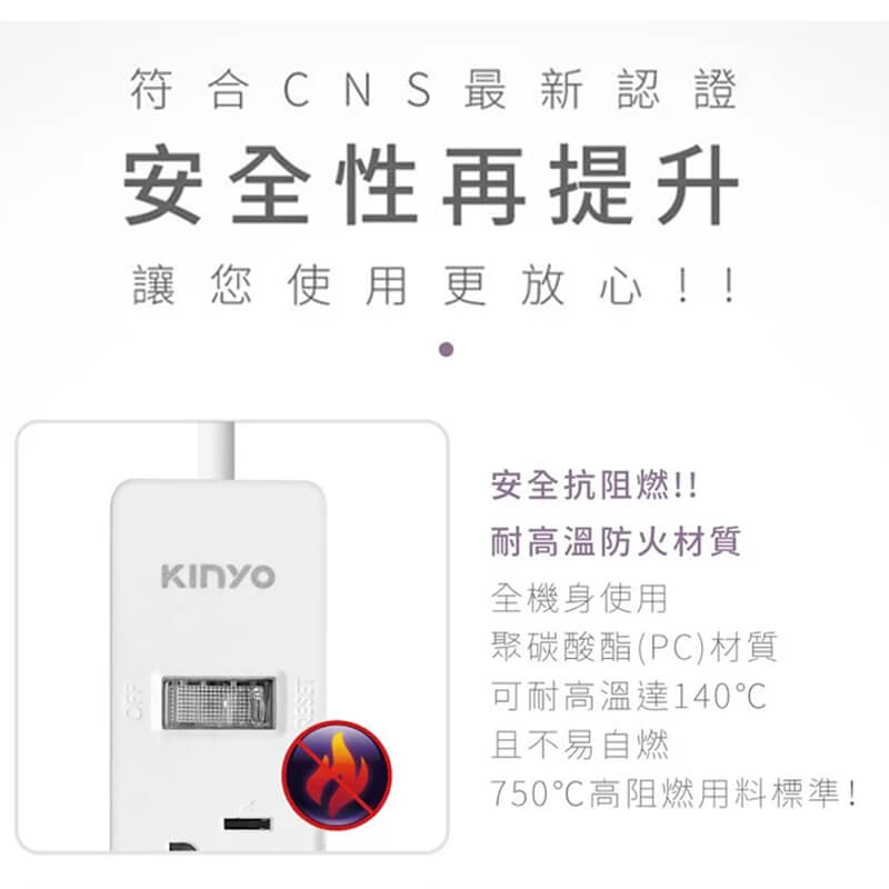 防雷擊~台灣製【KINYO 1開8插2孔3孔延長線】專利三向出線 CNS認證 過載斷電 突波吸收 3P2P【LD786】