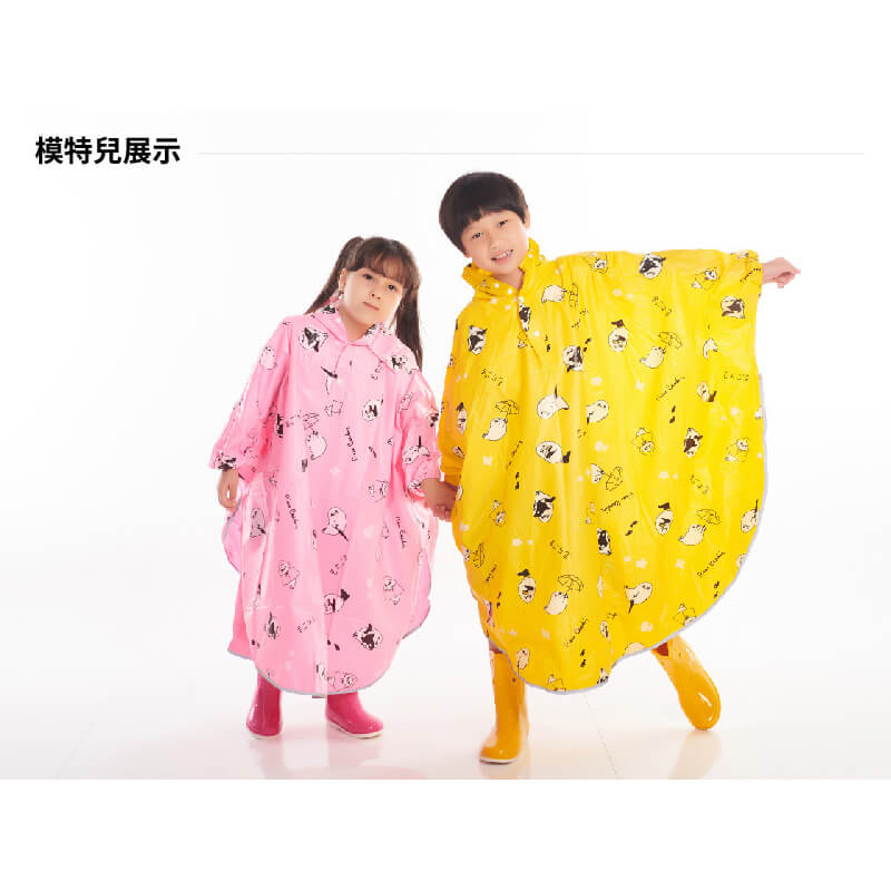 【Pierre Cardin 海豹糯糯兒童斗篷雨衣】雨披 日本原創插畫 斗篷 兒童雨衣 3M反光條