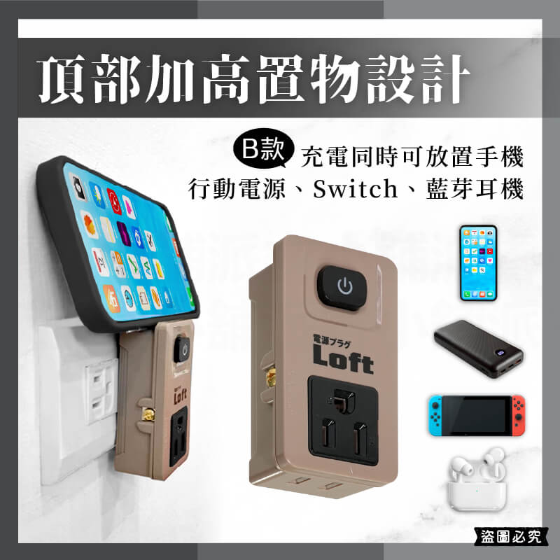 【聖岡 LOFT美式復古工業風壁插分接器】壁插 3轉2插座 分接器 轉接 插座 三面插 USB分接器