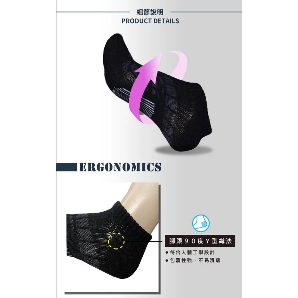台灣製造 檢測合格 除臭襪【MORINO 抗菌幾何網格透氣船襪】抗菌 透氣 消臭 吸汗 襪子 足弓加強包覆【LD582】