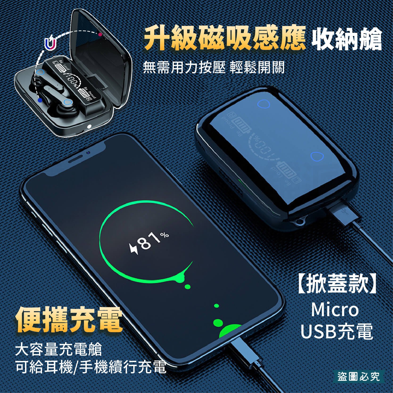 【LED智能藍芽耳機】 藍牙耳機 高續航 LED電顯 藍牙 重低音 觸控 無線 HiFi 音樂
