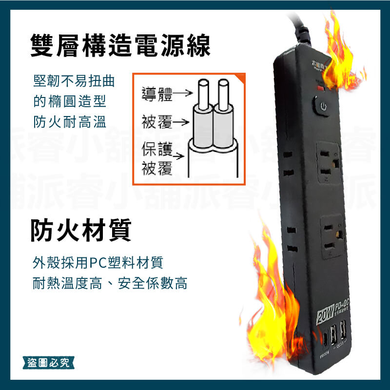 【太星電工 1開6插20W快充延長線】4尺 6尺 延長線 加大間距 一鍵開關 PD QC 快充 充電器【LD1132】