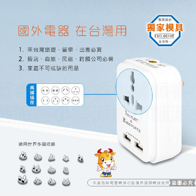 【USB快充節能分接插座】20W快充分接器 壁插 USB插座 插座擴充 插座 開關 擴充 防火材質
