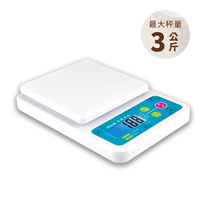 【聖岡科技 專業級數位藍光電子秤】食物料理秤 電子秤 磅秤 廚房秤 3公斤