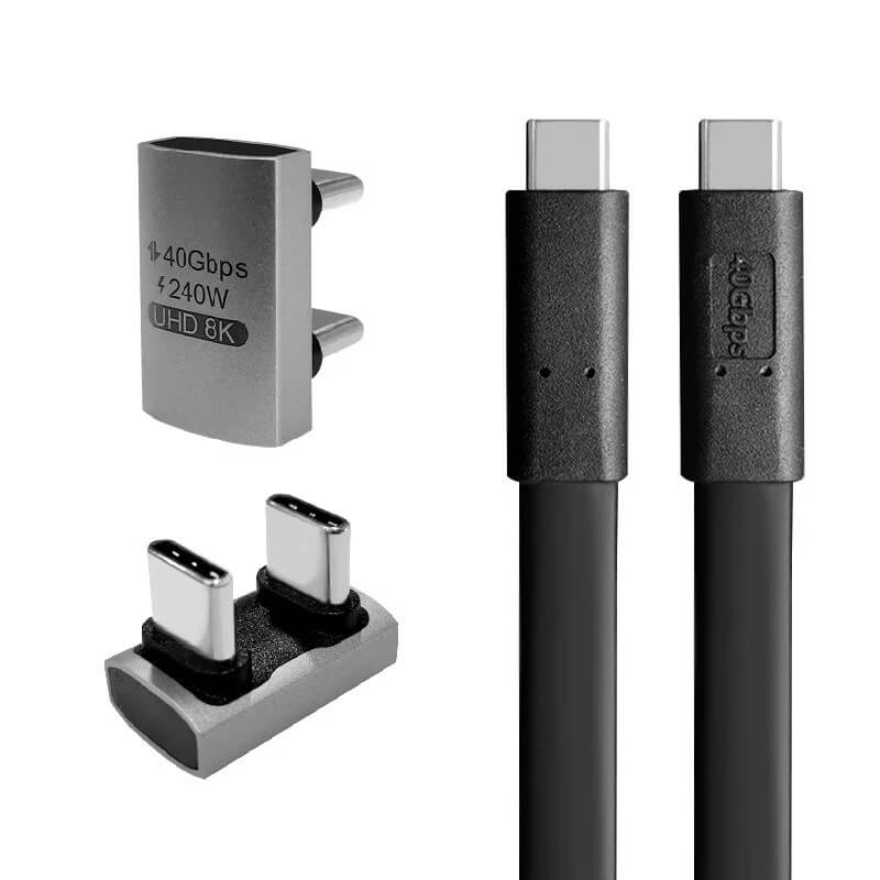 【Type-C to C傳輸扁線 U型彎頭】雙頭Type-C 傳輸線 充電線 快充線 Type-C線