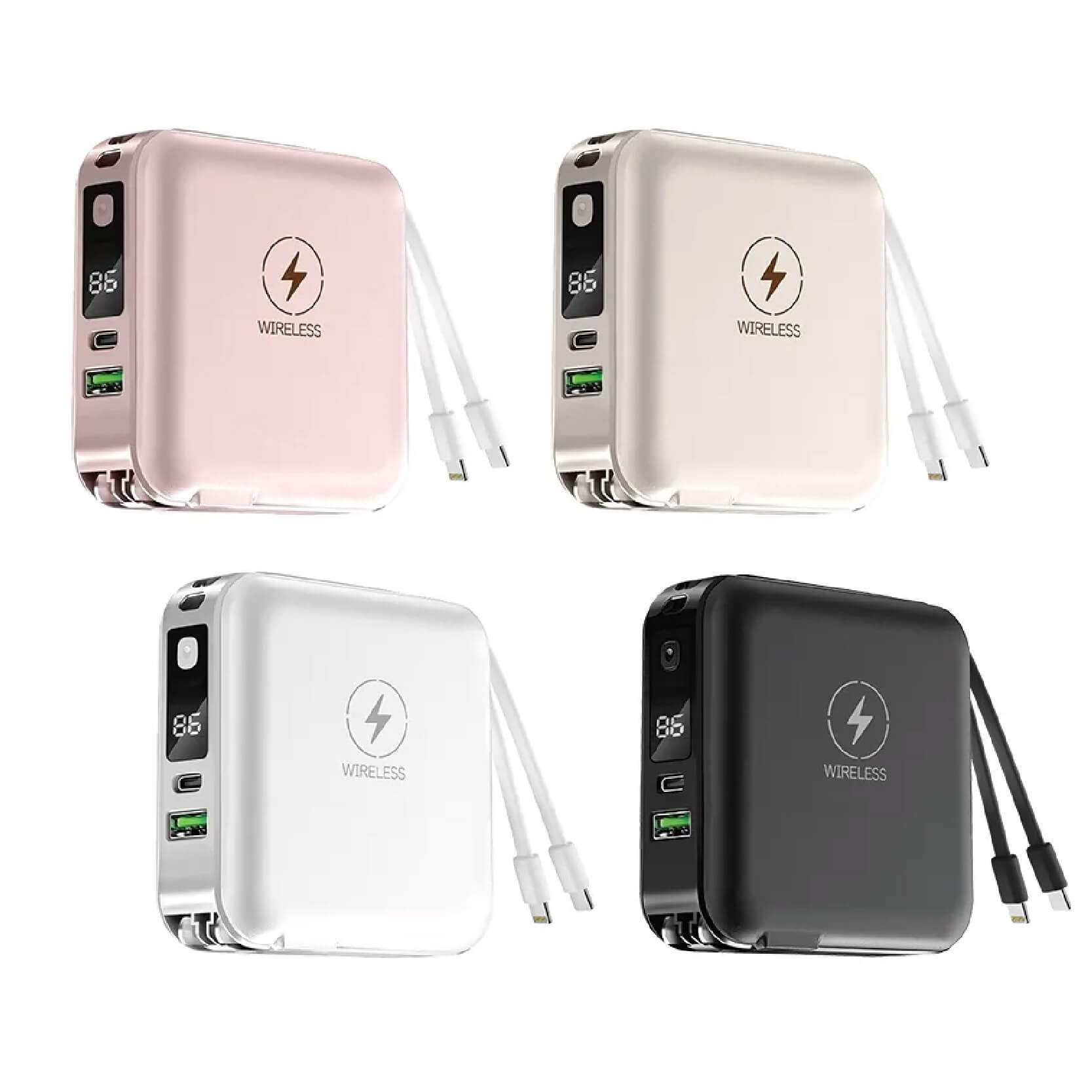 【KINYO 12000mAh 7 in 1雙線夾心行動電源】充電器 手機支架 Type-C 蘋果