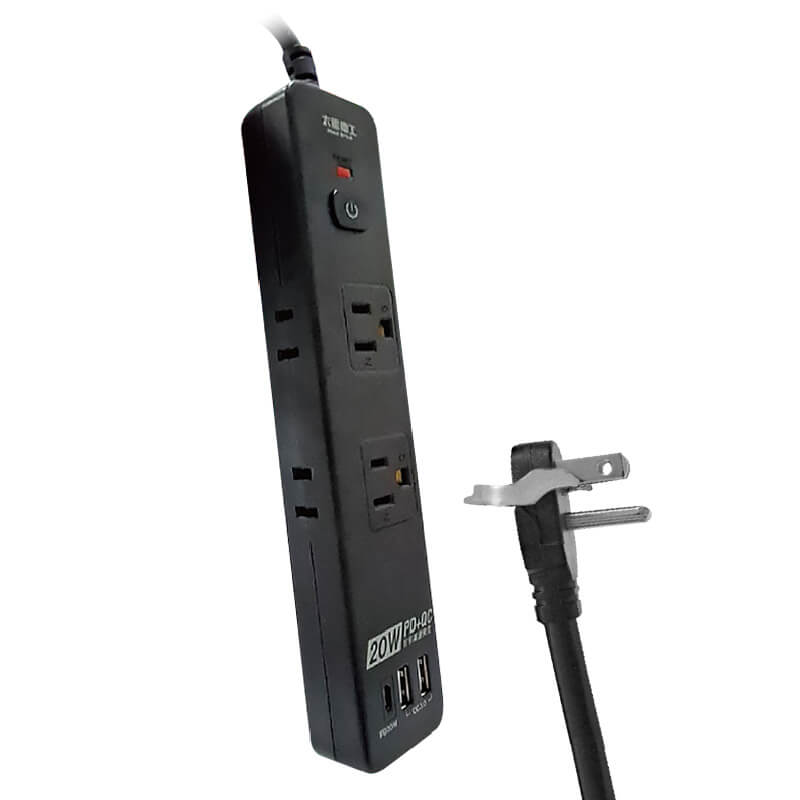【太星電工 1開6插20W快充延長線】4尺 6尺 延長線 加大間距 一鍵開關 PD QC 快充 充電器