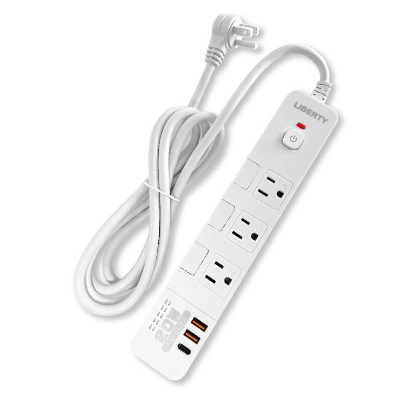 新式按壓開關【利百代 4開6插20W快充延長線】斜角插頭 不打架 PD QC 20W快充 3P 2P