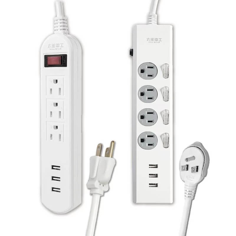台灣製【3USB 3孔延長線】新安規 USB延長線 USB最高輸出3.5A