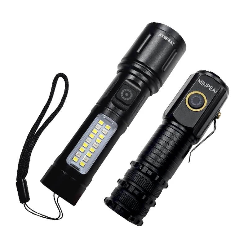 【USB充電手電筒】手電筒 照明燈 工作燈 LED燈 USB充電 伸縮變焦 白光 紅光 爆閃 防潑水