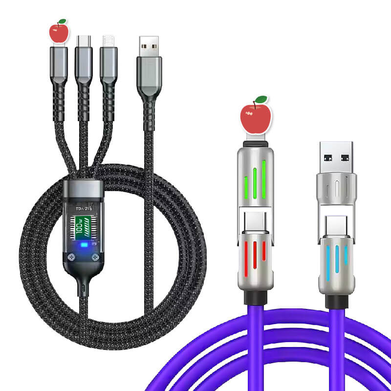 【多合一極速快充線】100W快充 240W快充 PD LED燈效 充電線 傳輸線 快充線 可換接口