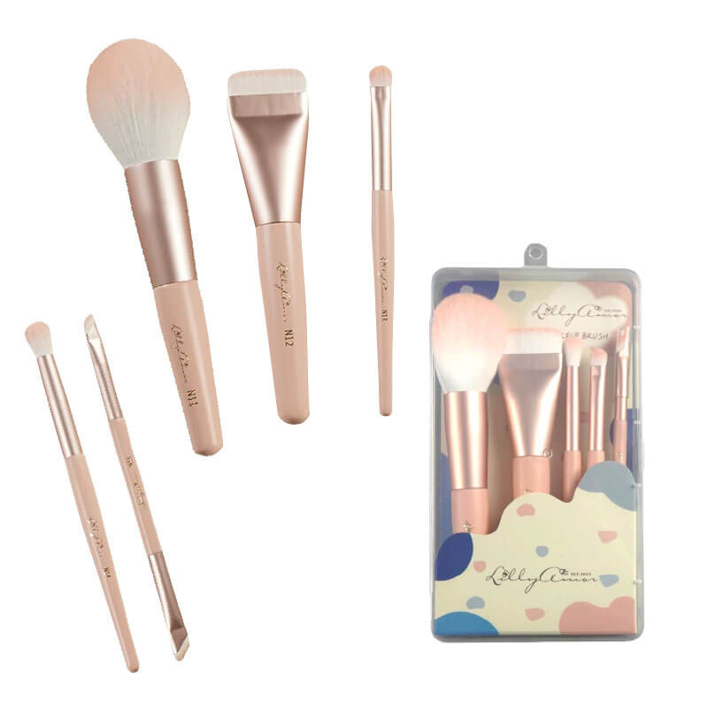 【Lilly Amor 璀璨雲朵隨身刷具組-五支組】寶雅限定 全能套組 外出必備 美妝 刷具