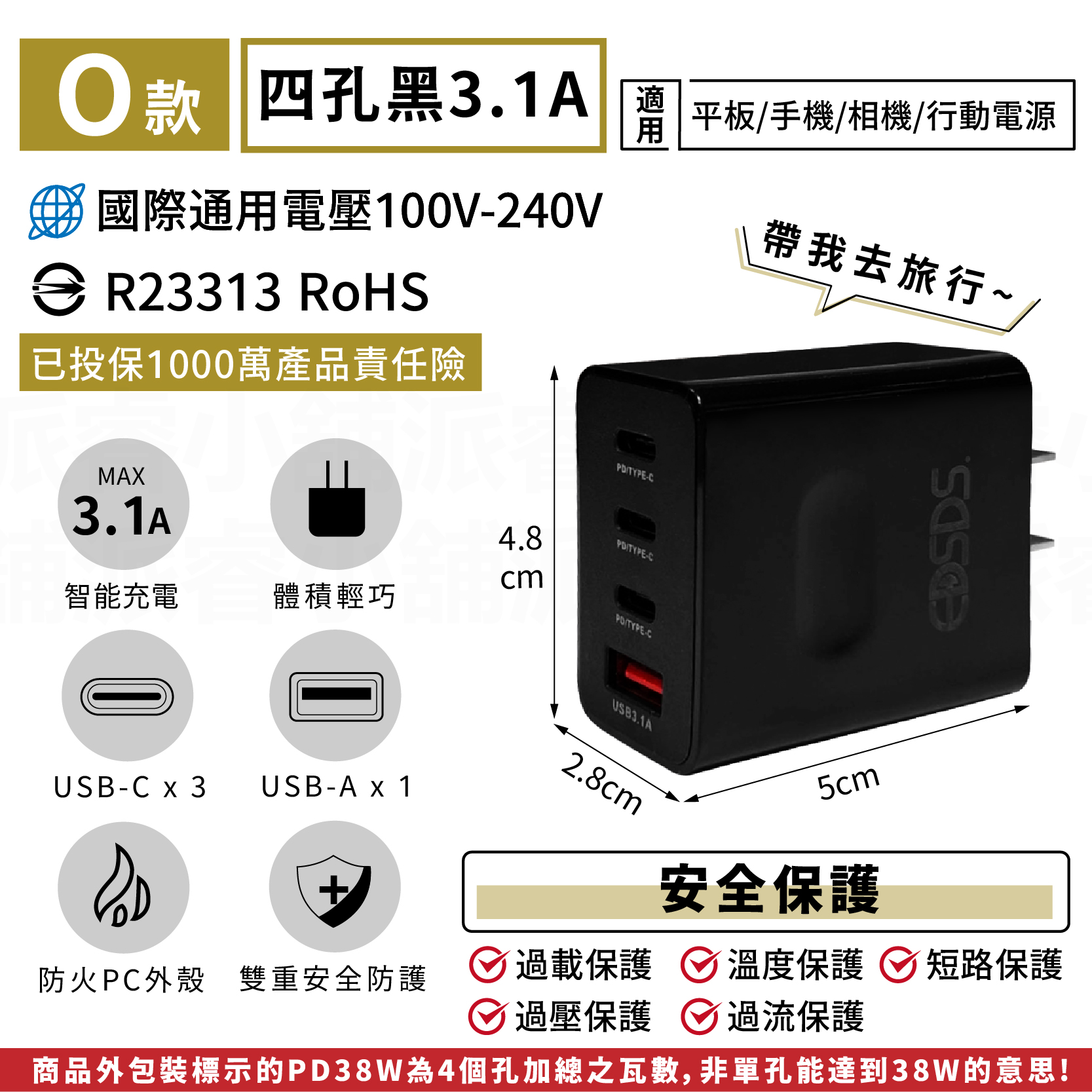 【極速智能充電器】保固 USB充電 豆腐頭 3.1A 2.4A 快充充電頭 5V1A