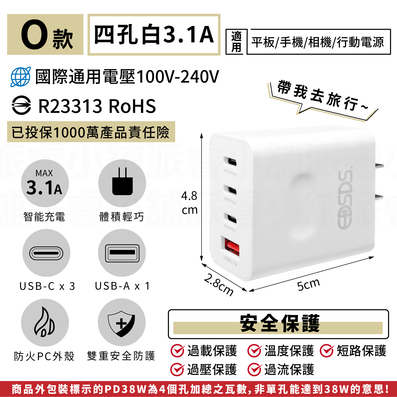 【極速智能充電器】保固 USB充電 豆腐頭 3.1A 2.4A 快充充電頭 5V1A