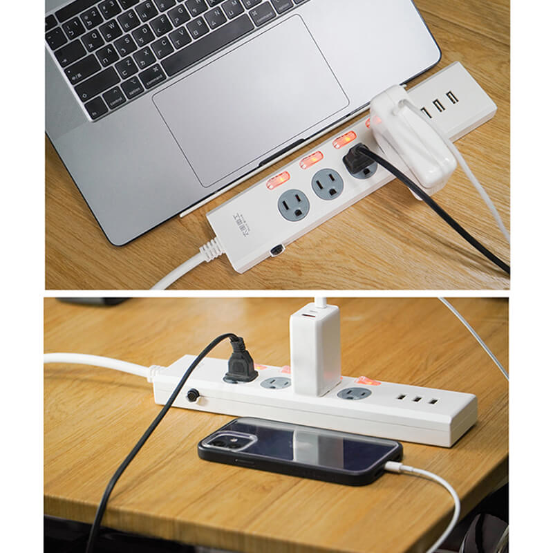 台灣製【3USB+3孔延長線】新安規 USB延長線 USB最高輸出3.5A