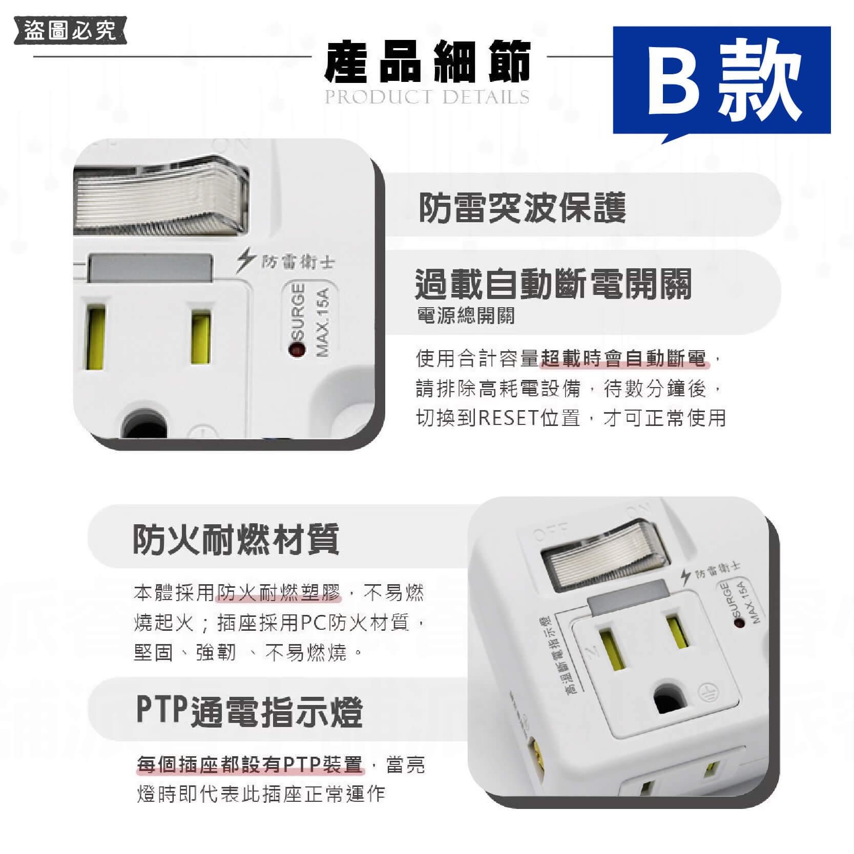 PTP高溫斷電【GAN氮化鎵35W快充USB分接器】iPhone適用 用電安全 壁插 Type-C 充電器【LD939】