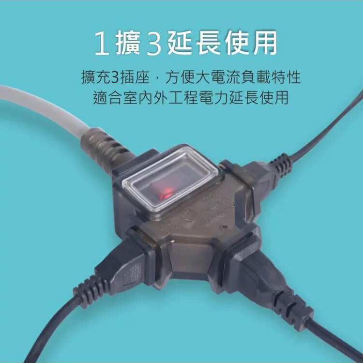 台灣製【1擴3動力延長線2尺~15M】延長線 動力線 動力延長線 露營戶外使用