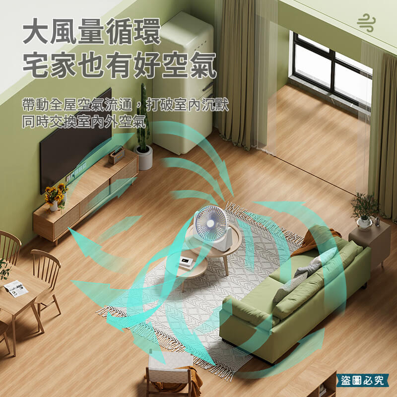 【TRISTAR 6.5吋桌面強力風扇】TYPE-C 6.5吋 循環扇 風扇 三段風速 直插供電