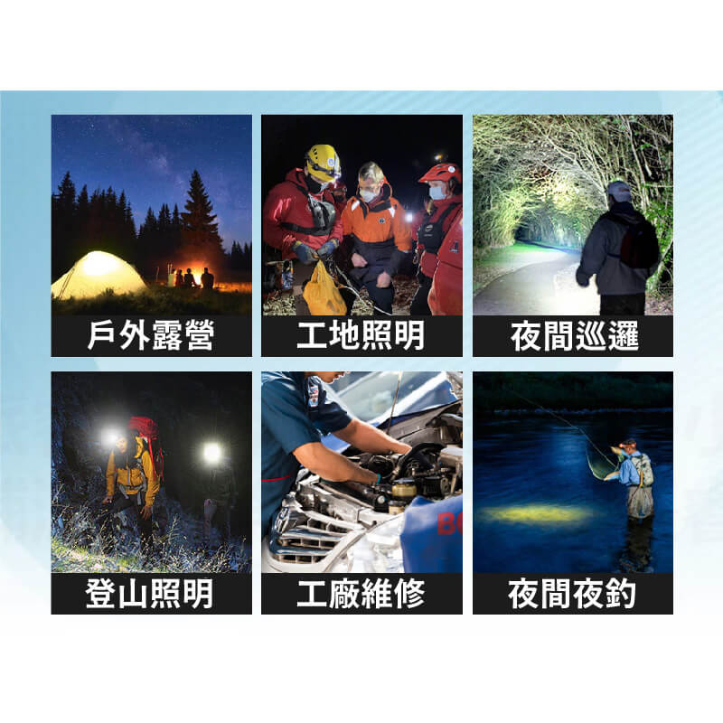 【COB高亮度照明燈】燈具 露營燈 探照燈 工作燈 手電筒 照明燈 充電手電筒 強光LED USB充電