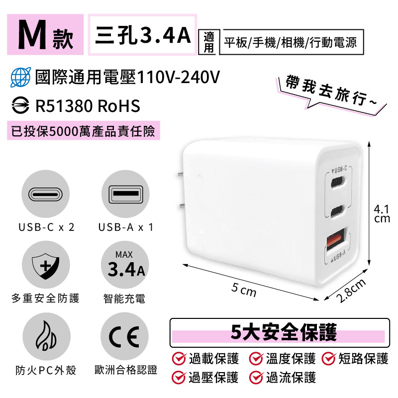 【極速智能充電器】保固 USB充電 豆腐頭 3.1A 2.4A 快充充電頭 5V1A
