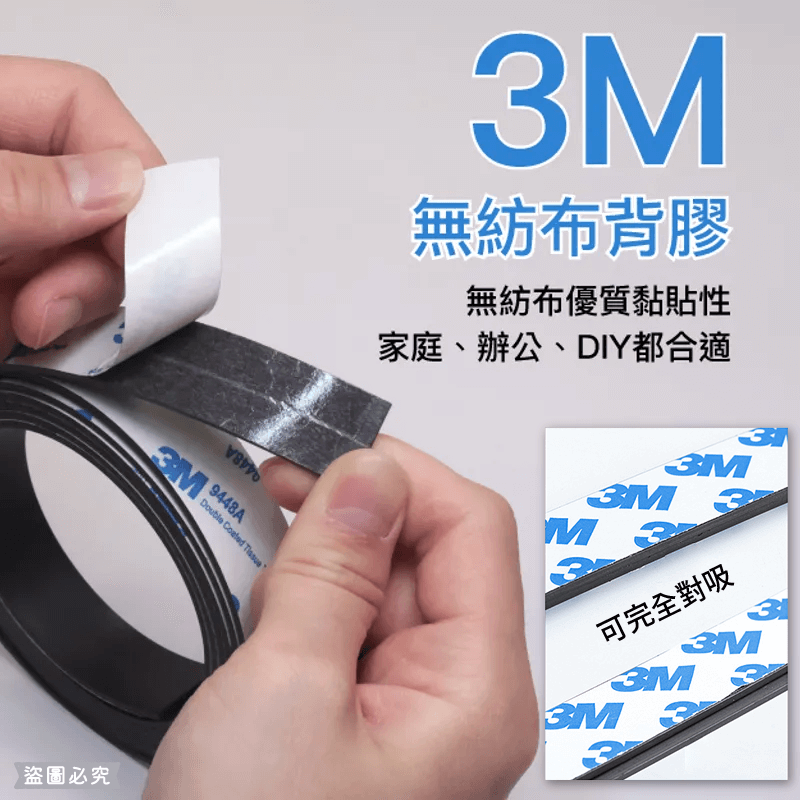 【POLYWELL背膠式軟磁鐵條】可黏貼 3M 磁鐵 自由剪裁 可對吸 寶利威爾 磁鐵條 磁條 2M