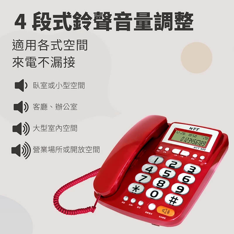 【家用有線電話】超大數字鍵 電話 來電顯示 有線電話 座機 室內電話 電話機 家用電話 桌上電話 市內電話