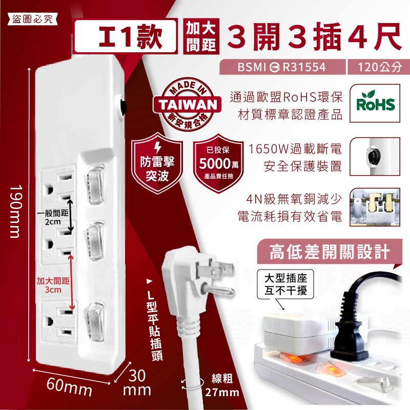 【過載自動斷電安全延長線】台灣製 保固 電腦延長線 歐盟認證 節能省電