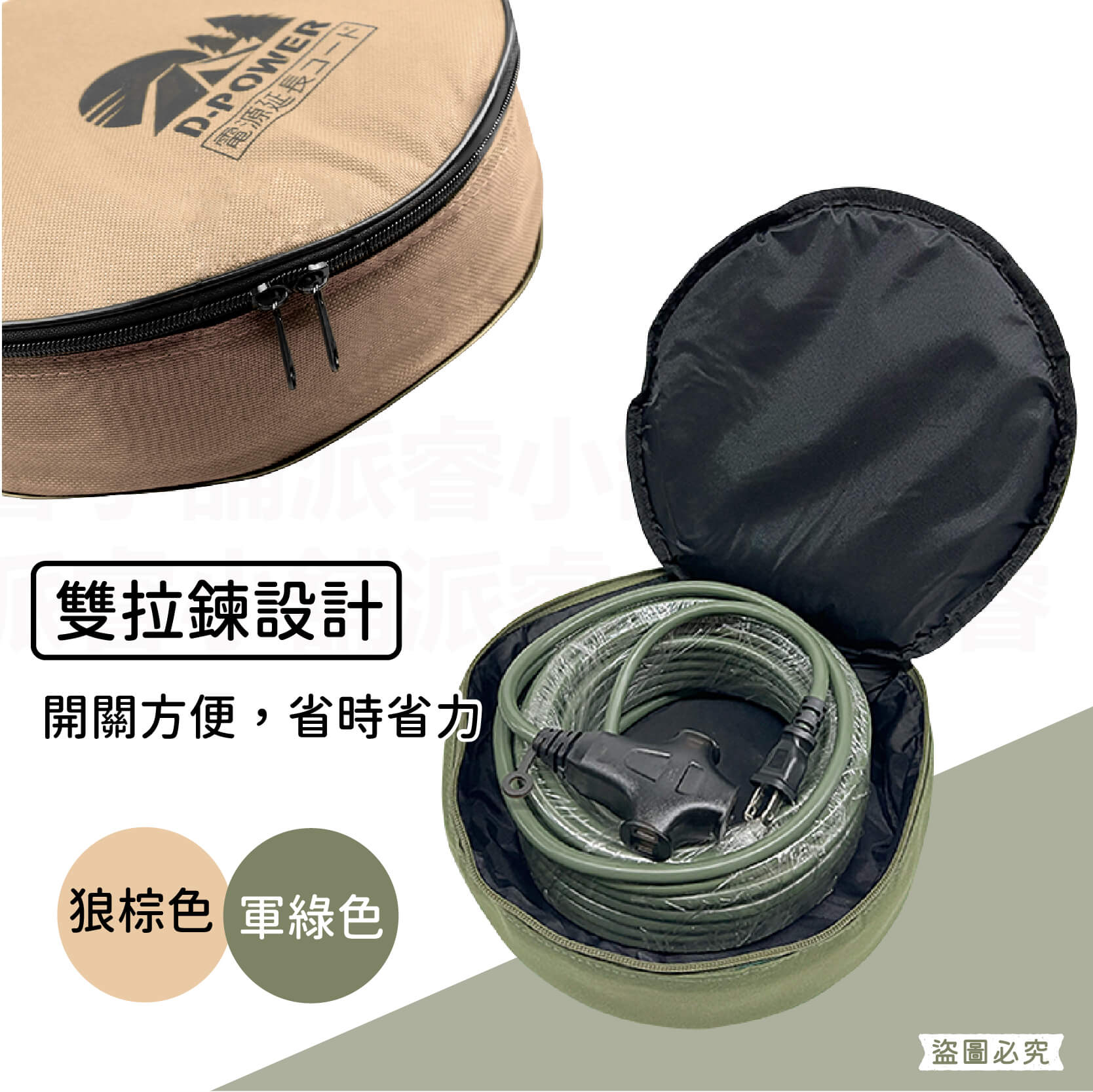 【動力線/電纜輪座專用 手提帆布收納袋】軍工風 露營必備 手提 帆布袋 防潑水 電纜輪座收納袋 收納袋 【LD900】