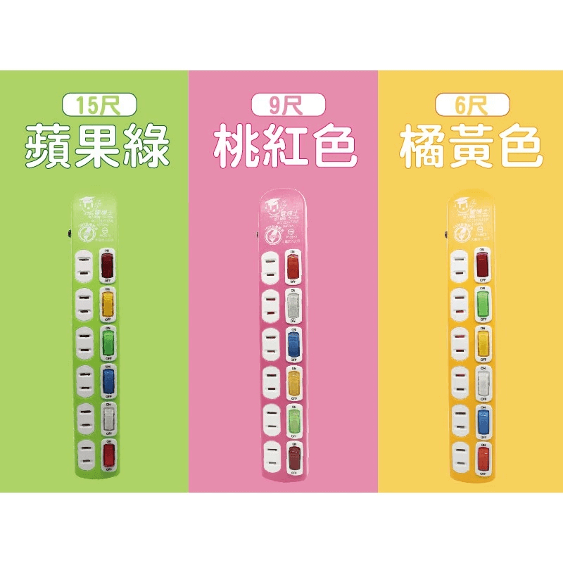 台灣製【馬卡龍色系 過載斷電2P延長線】旋轉插頭 新安規 自動斷電  延長線 2P