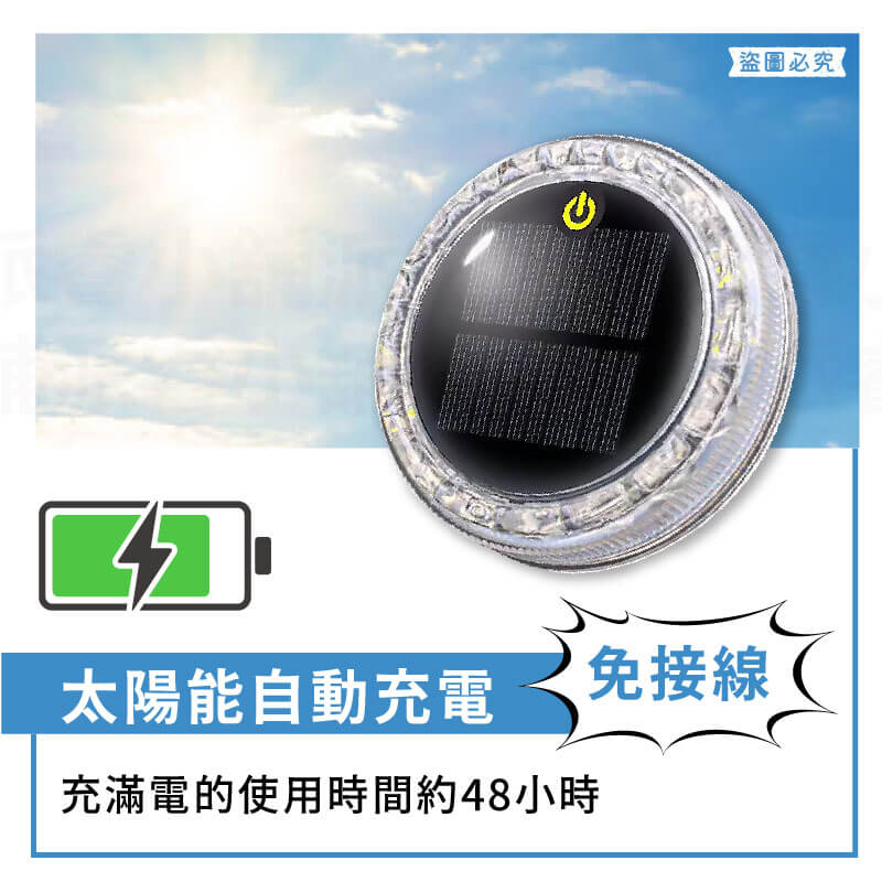 【智能感光IP67超強防水爆閃警示燈】防水 警示燈 LED燈 太陽能充電 車用警示燈 防追尾 爆閃燈