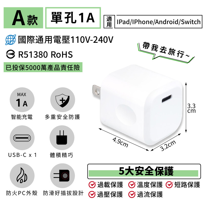 【極速智能充電器】保固 USB充電 豆腐頭 3.1A 2.4A 快充充電頭 5V1A