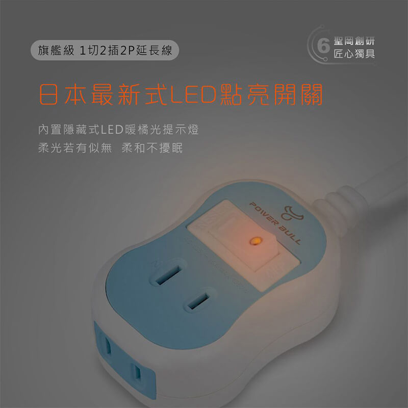 【聖岡科技 過載斷電1開2插2孔延長線】延長線 新安規 180度平貼插頭 過載斷電 PC防火材質 節能節電