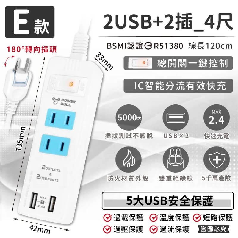 【聖岡日式快充延長線】USB延長線 快充線 分接器 延長線 2P 充電線