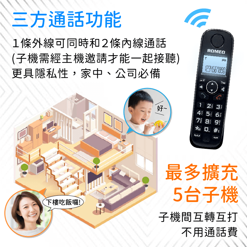 【DECT子機擴充數位無線電話】電話 無線電話 子母機 座機 固定電話 家用電話 辦公室電話 室內電話【LD882】