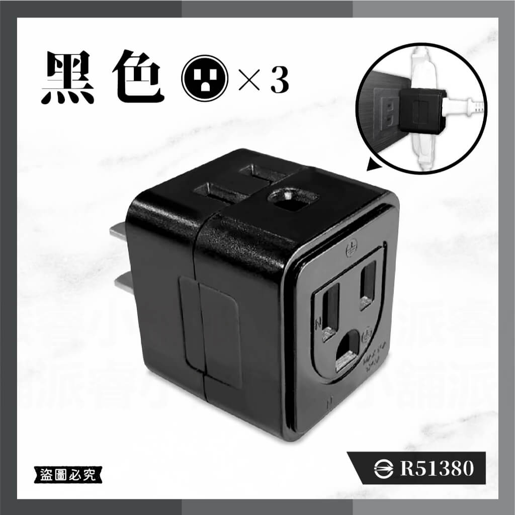 【聖岡 LOFT居家工業風 美式D型3P三面插】三面插 3轉2插頭 插座 插頭 分接器 轉換插 工業風