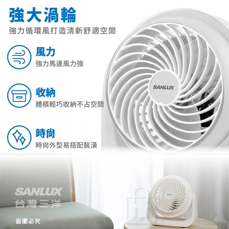 【SANLUX 7吋AC循環風扇】