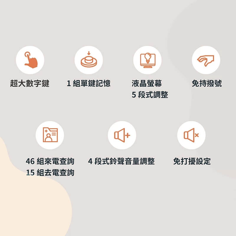 【家用有線電話】超大數字鍵 電話 來電顯示 有線電話 座機 室內電話 電話機 家用電話 桌上電話 市內電話