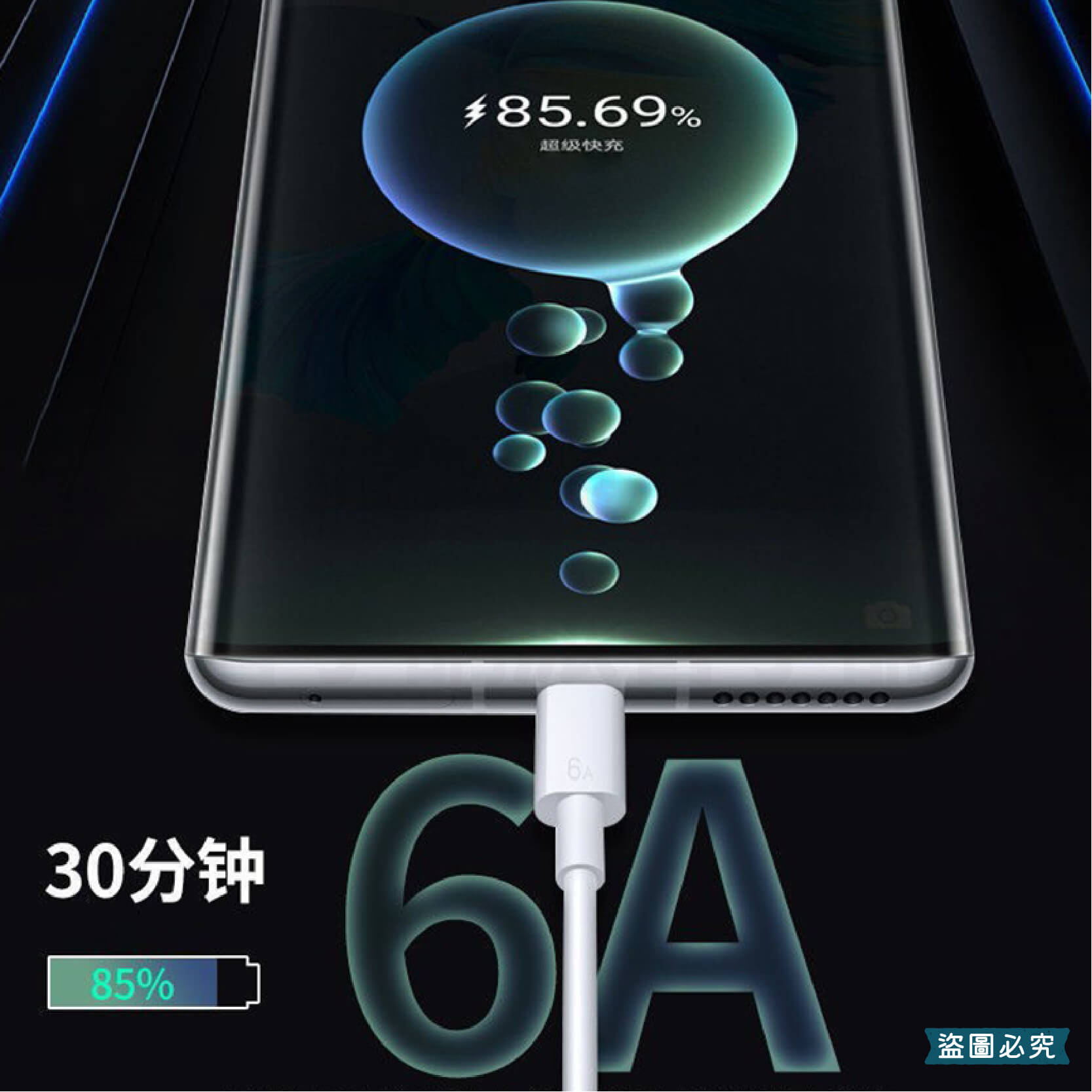 台灣製造【6A極速快充傳輸線】6A快充線 充電線 USB 蘋果 TYPE-C 快充線 65cm