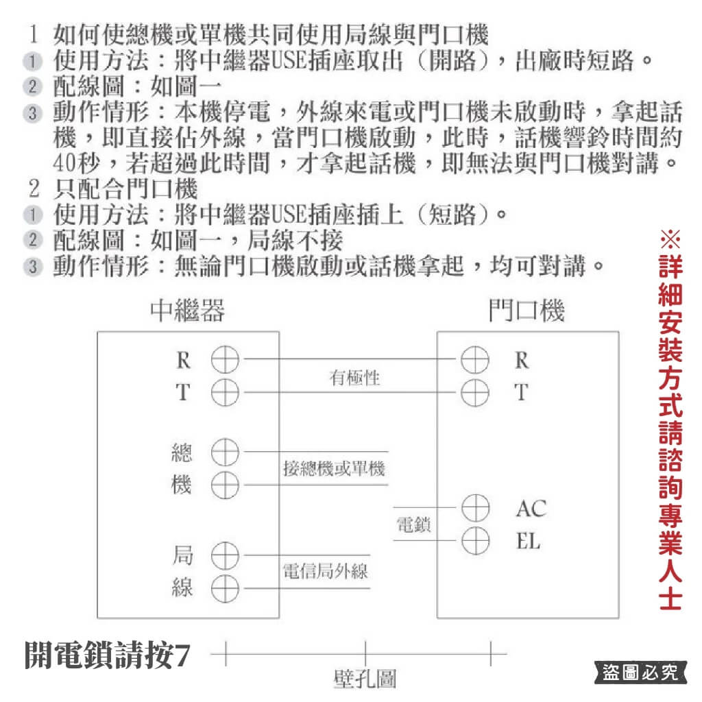 【四芯門口機/可開電鎖中繼器】有成牌 門口機 中繼器 可開電鎖 4芯門口機 門鈴連接電話【LD902】