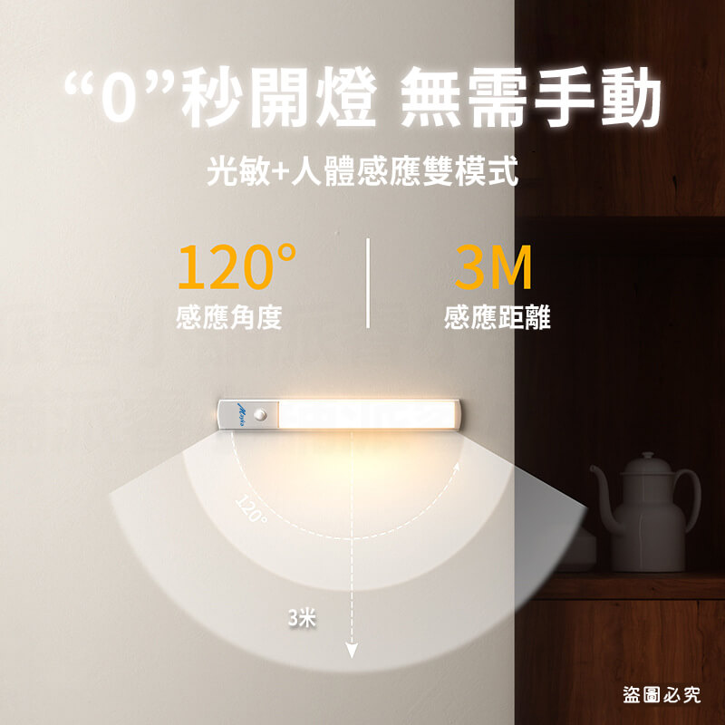 【LED智能自動感應燈】 智能自動 紅外線 照明 感應 充電式 白光 小夜燈 USB 感應燈
