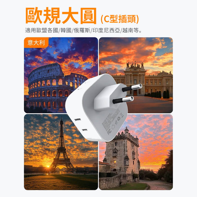 【TESSAN 旅行轉接頭4合1分接器】歐規 英規 國外旅遊 轉換頭 插頭 插座轉換 分接器 壁插