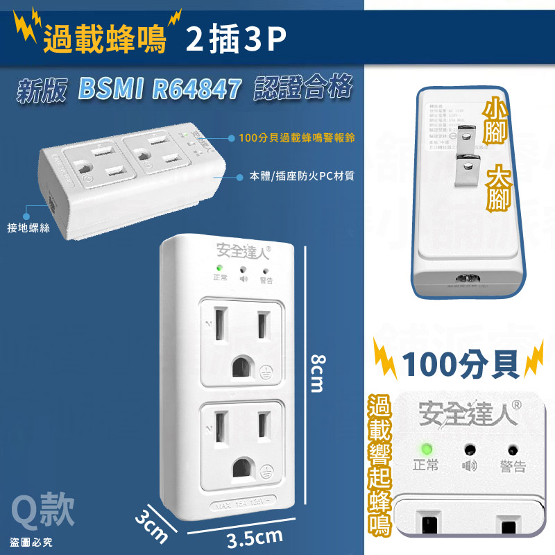 【安全達人 PTP多款分接器】高溫自動斷電 快充 兒童保護蓋 壁插 分接器