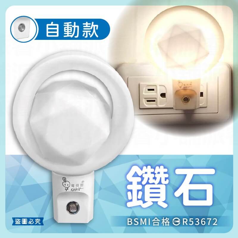 【LED幾何造型小夜燈】光控感應 手動開關 小夜燈 暖光 夜晚自動亮 走道燈 床頭燈 2P插頭
