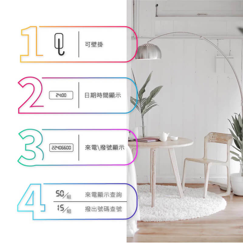 【羅密歐 桌放壁掛有線電話】電話 來電顯示 有線電話 座機 固定電話 室內電話 可壁掛 來電藍光 電話機【LD866】