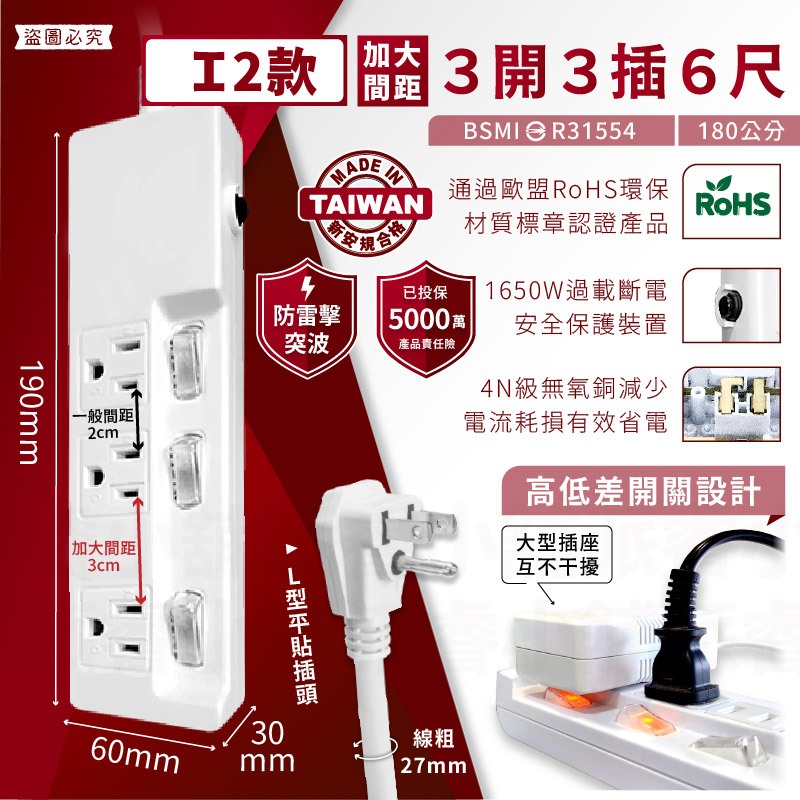 【過載自動斷電安全延長線】台灣製 保固 電腦延長線 歐盟認證 節能省電
