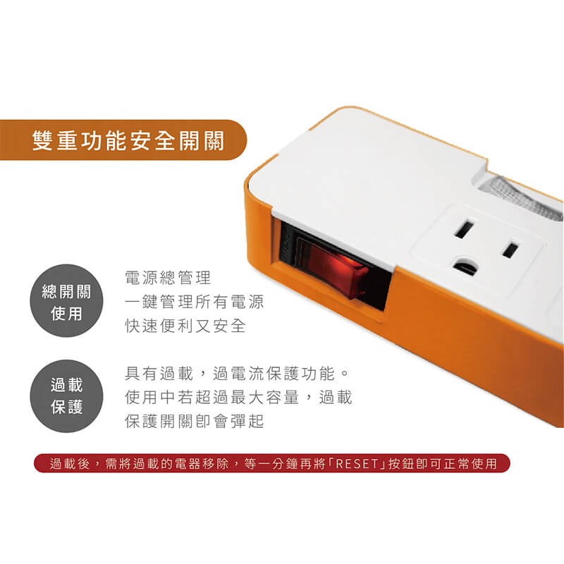 台灣製【一發連動彩色延長線】顏色隨機出貨 延長線 獨立開關 電源線 6尺 9尺