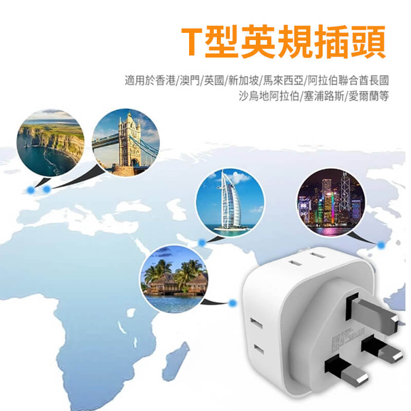【TESSAN 旅行轉接頭4合1分接器】歐規 英規 國外旅遊 轉換頭 插頭 插座轉換 分接器 壁插
