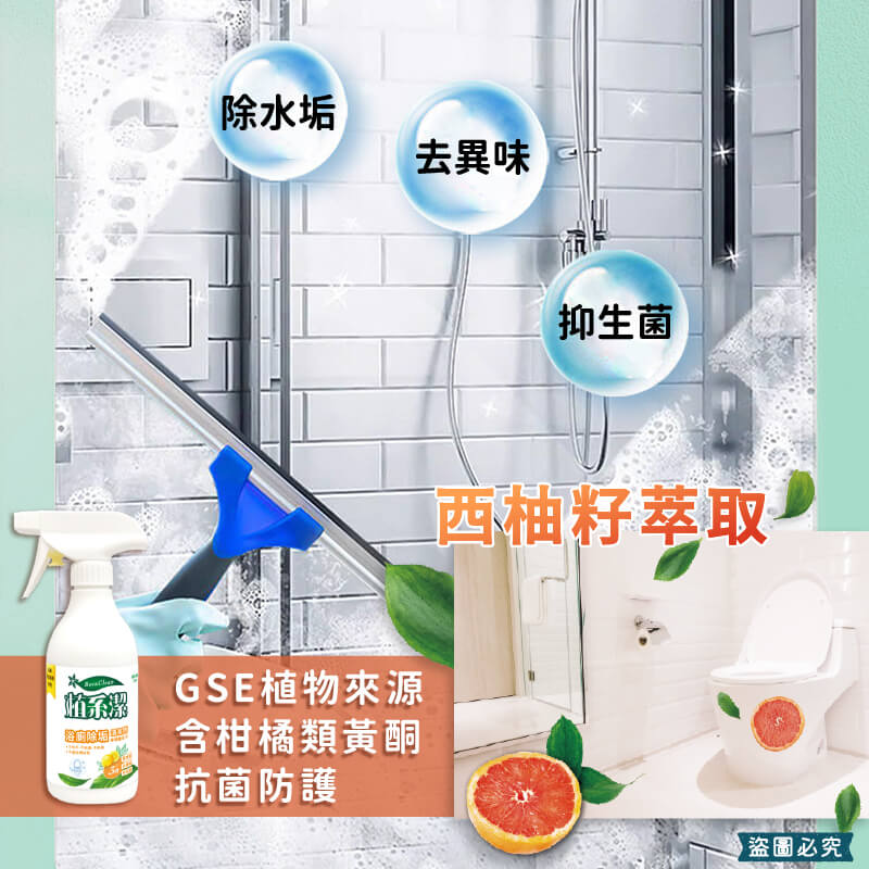 台灣製【愛思潔 植系潔浴廁除垢清潔劑】500g 倒噴頭 去除水垢 不傷皮膚不刺鼻 浴室清潔劑 廁所清潔劑